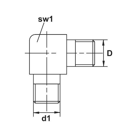 Angle screw-in connection piece - 2
