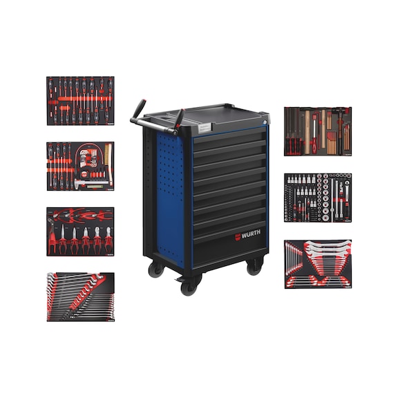 System workshop trolley Pro 8.4, equipped - WRKSHPTRLY-PRO.8.4-8DRWR-EQUIP-MB-R5010