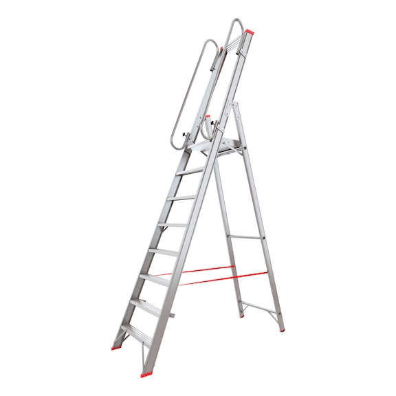 Lightweight platform ladder With long handrails and large platform - PLTFORMLDR-LIGHTWEIGHT-8STEP