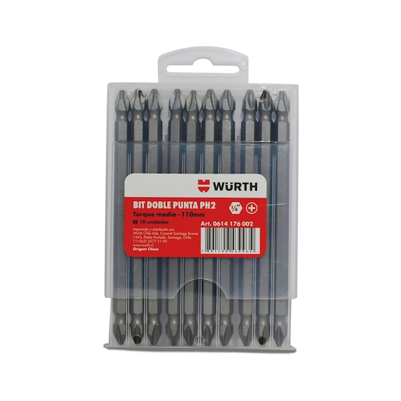 Double-ended PH bit Chromium-vanadium, medium-torque, magnetised - 1