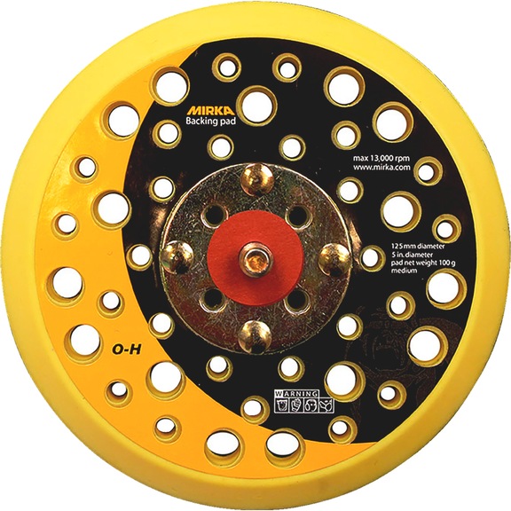 Adhesive backing pad, hook-and-loop disc Mirka Multihole, medium - BACKINPD-MIRKA-8295592111-125-5/16ZOMED
