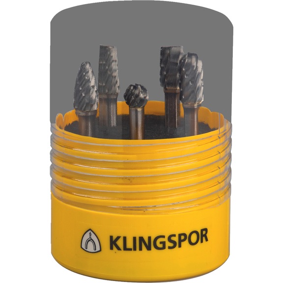 Bur assortment/set Klingspor HF 100 Steel 5 pieces - BURR-SET-KLINGSPOR-337154-D9,6-SD6