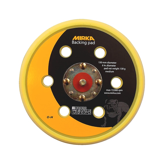 Adhesive backing pad, hook-and-loop disc Mirka, 6 holes, medium