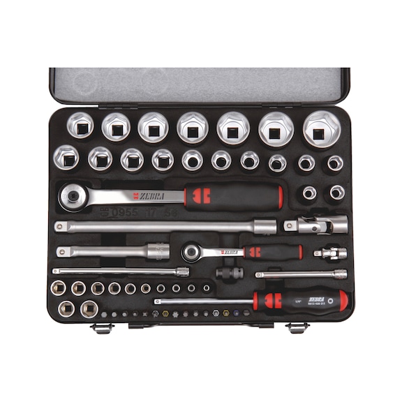 1/4 inch and 1/2 inch socket wrench assortment