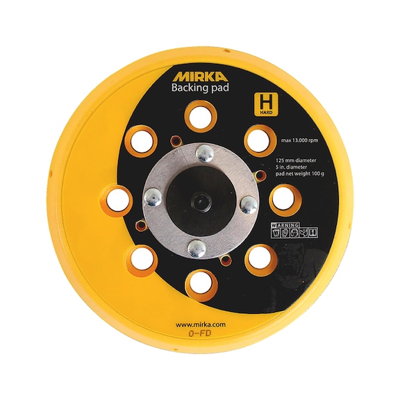 Adhesive backing pad, hook-and-loop disc Mirka hard abrasive disc with Abranet