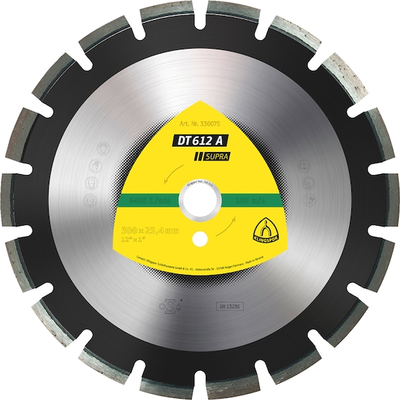 Diamond cutting disc DT 612 A Supra Klingspor