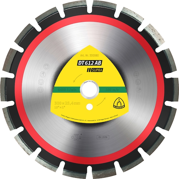 Diamond cutting disc DT 612 AB Supra Klingspor - DIADDISC-KLINGSPOR-349225-10X3,6-D400