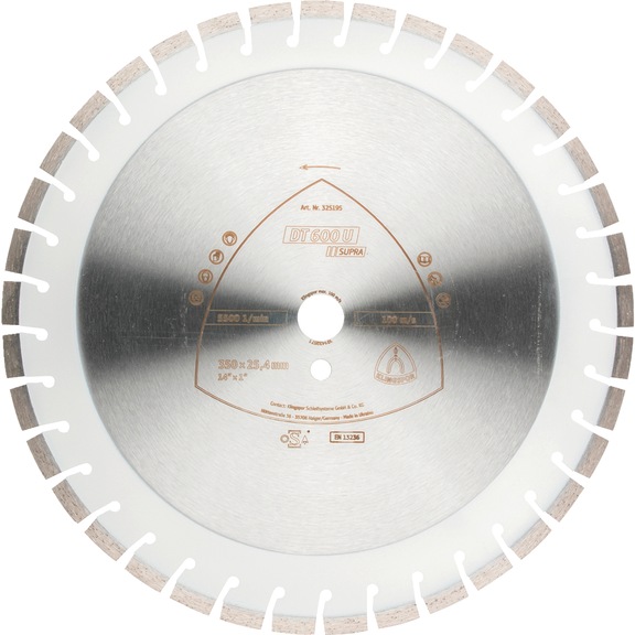 Diamond cutting disc Klingspor DT 600 U Supra - DIADDISC-KLINGSPOR-325201-10X3,6-D450