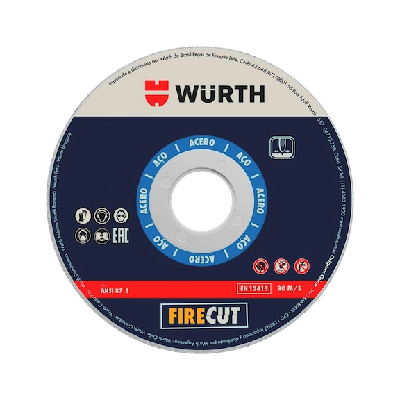 Disco de corte Fire Cut Acero - DISCO CORTE ACO FIRECUT 115X1.0X22.2