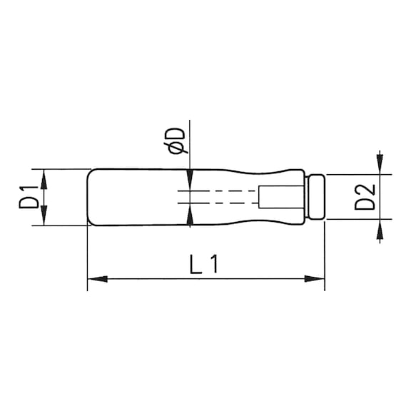 3 Stk 2-Komponenten Länge 110 mm Loch ø 6,5 mm Größe P3 BLU-DAN Feilenheft/Feilengriff Holz 
