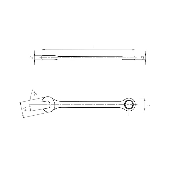 Conjunto de chaves combinadas com roquete, métrica, direita - 2
