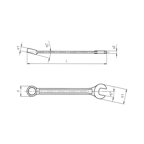 Combination wrench, short type - COMBIWRNCH-ANGLD-SHORT-WS17