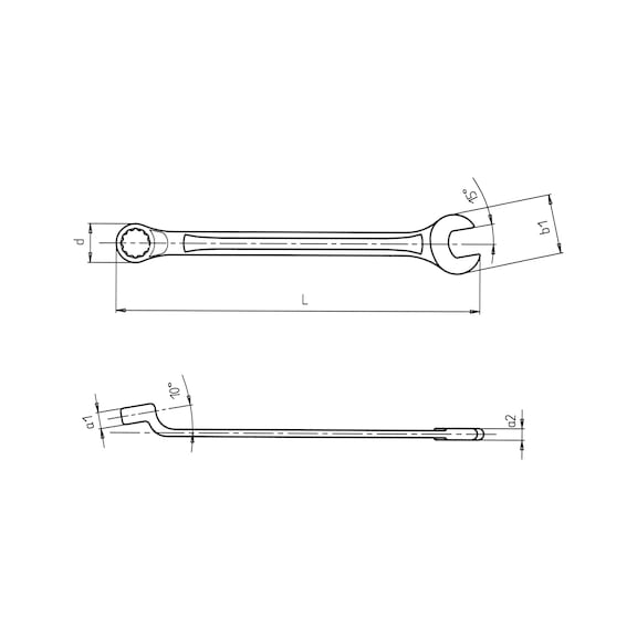 Combination wrench - COMBIWRNCH-OFFSET-LONG-WS46