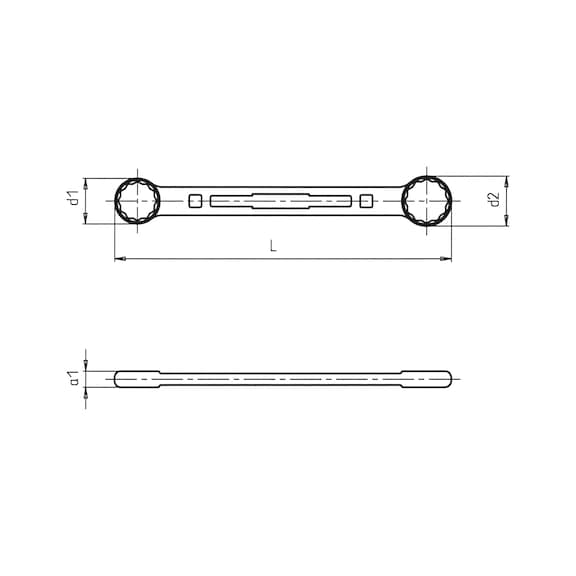 Metric double box-end wrench with POWERDRIV<SUP>®</SUP> - DBBOXENDWRNCH-METR-SR-WS12X13