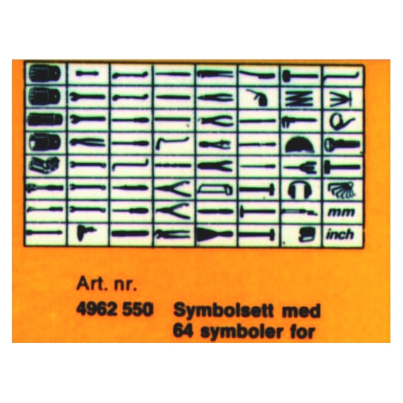 Symbolsett med verktøysymboler Klistremerkesett med 64 verktøysymboler 