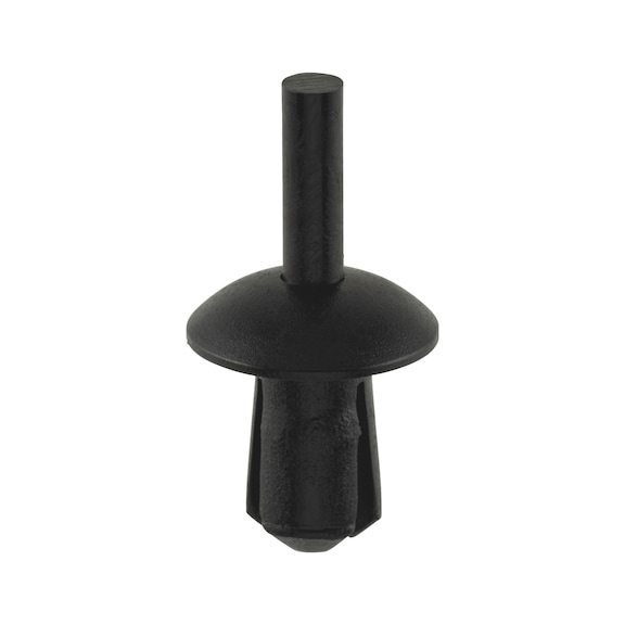 Plastic expanding rivet without cap, with multiple slits - EXPNDRRIV-UNI-PLA-BLACK