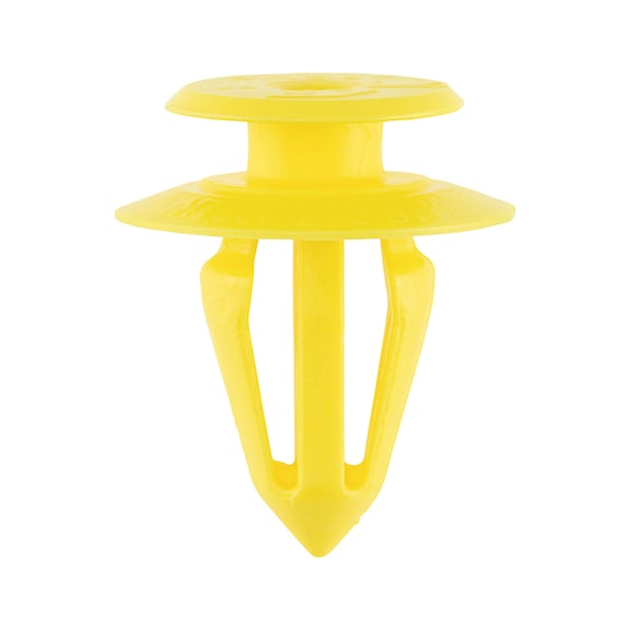 Interior trim clip, type 2 Foot divided into four parts, head round - INTRMCLIP-VW/AUDI-YELLOW
