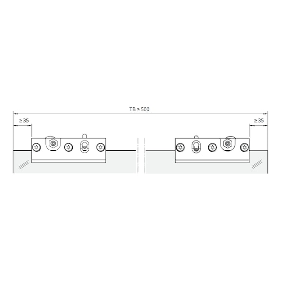 Zimmerschiebetürbeschlag-Set ABILIT 50-G für die Deckenmontage bei Glastüren - 4