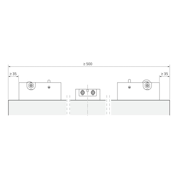 Zimmerschiebetürbeschlag-Set ABILIT 50-H für die Deckenmontage bei Holztüren - 5