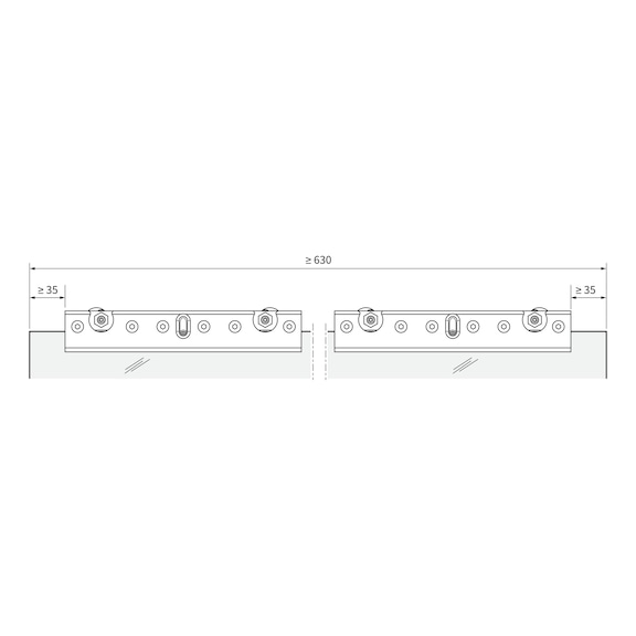 Zimmerschiebetürbeschlag-Set ABILIT 120-G für die Wandmontage bei Glastüren - 4