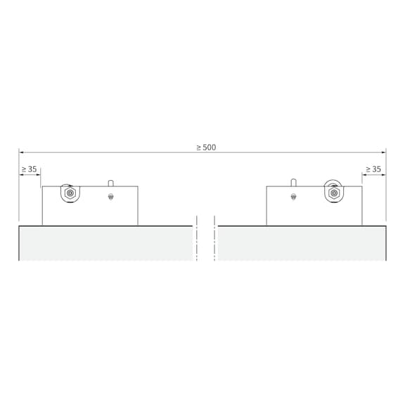 Zimmerschiebetürbeschlag-Set ABILIT 50-H für die Deckenmontage bei Holztüren - 4