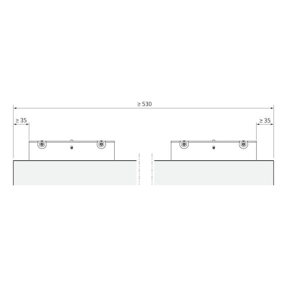 Zimmerschiebetürbeschlag-Set ABILIT 120-H für die Wandmontage bei Holztüren - 4