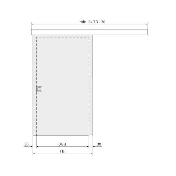 Zimmerschiebetürbeschlag-Set ABILIT 120-G für die Deckenmontage bei Glastüren - 3