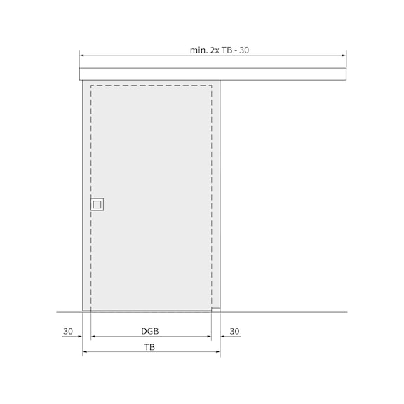 Zimmerschiebetürbeschlag-Set ABILIT 50-H für die Deckenmontage bei Holztüren - 3