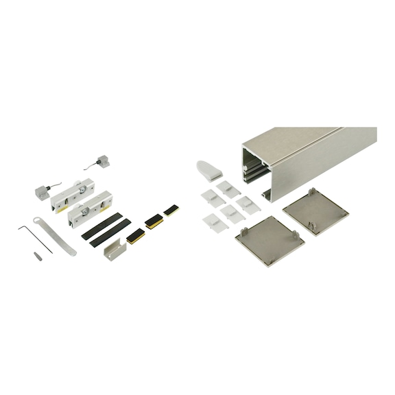 Zimmerschiebetürbeschlag-Set ABILIT 50-G für die Deckenmontage bei Glastüren - 1