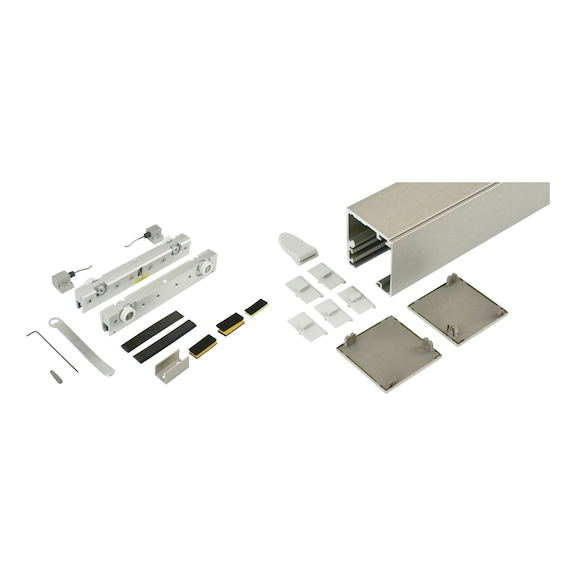 Zimmerschiebetürbeschlag-Set ABILIT 120-G für die Deckenmontage bei Glastüren - 1