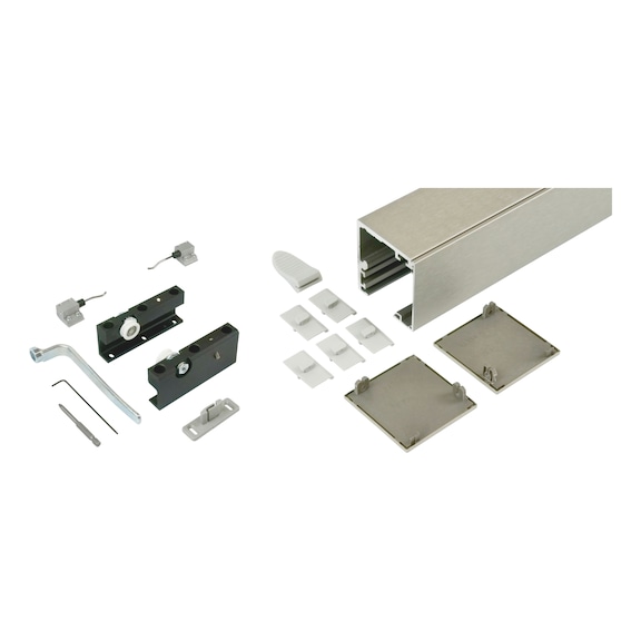 Zimmerschiebetürbeschlag-Set ABILIT 50-H für die Deckenmontage bei Holztüren - 1
