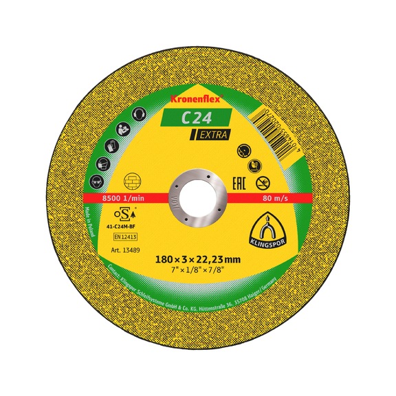 Cutting disc Klingspor C 24 Extra - CUTDSC-KLINGSPOR-188464-2,5X22,23-D125