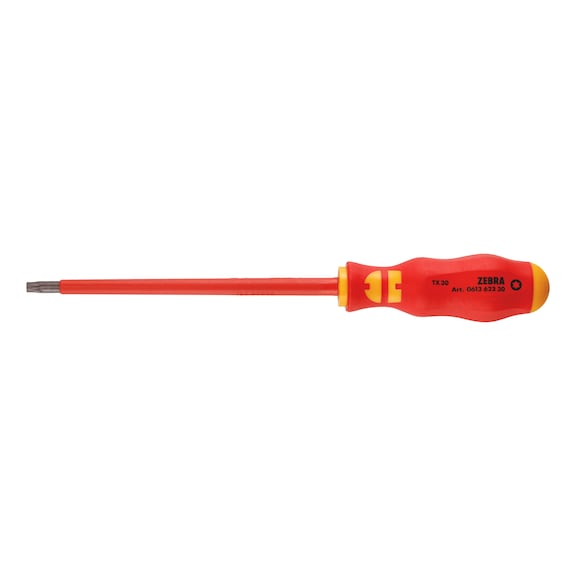 VDE screwdriver, TX For working on live parts up to 1,000 volts (AC) and up to 1,500 volts (DC) - SCRDRIV-VDE-TX30