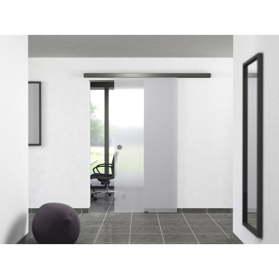 Zimmerschiebetürbeschlag-Set ABILIT 120-G für die Wandmontage bei Glastüren - 6