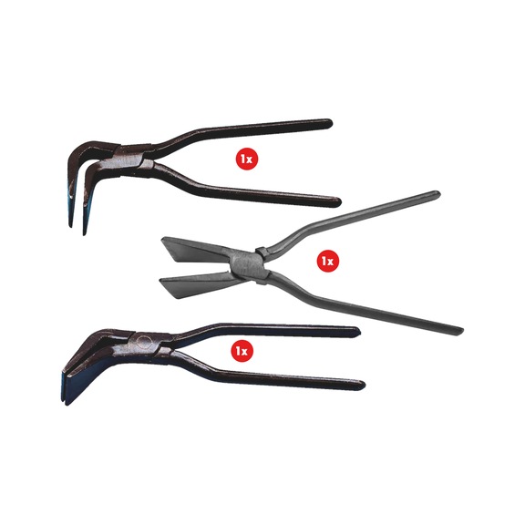 Seaming pliers set 3 pieces