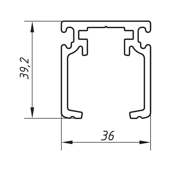 Einlaufschiene SCHIMOS 80/120 Typ S, für Wand- und Deckenmontage - 2