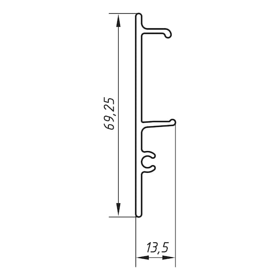 Frontpaneelprofiel SCHIMOS 80/120-H voor houten deuren - 2