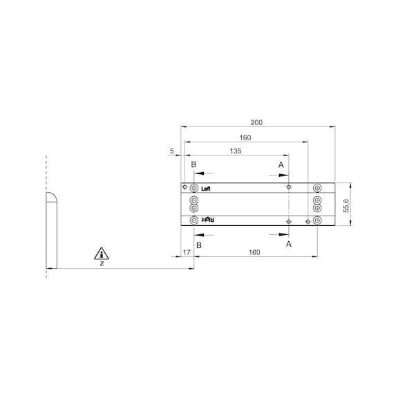Montagebasisplaat Voor deurdrangers met geleiderail - 2