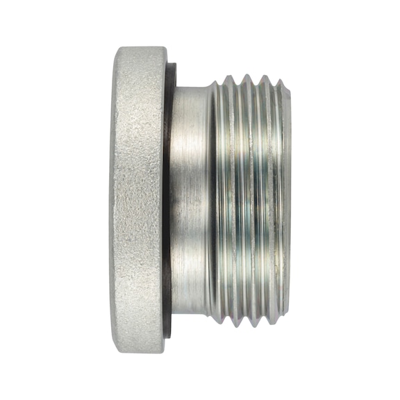 Hexagon socket threaded plug with collar, inch Steel, zinc-nickel-plated silver (ZNSHL), NBR sealing ring - 1
