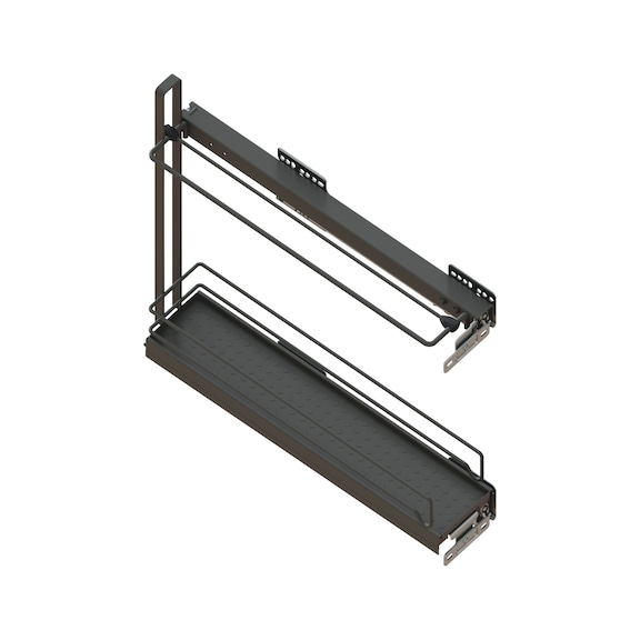 Coulisse d'étagère extension complète 90° VS SUB Slim - PULOUT-FLRCRBRD-PR-ANTH-SUB-SL-PLATE-150