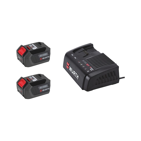 M-CUBE charger ALG 18V and 5Ah batteries pack, 3 pcs - M-CUBE-18V/5.0AH-BATT-CHRG-PACK-3PCS