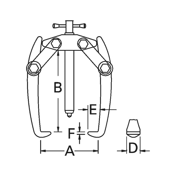 Pole terminal puller, twin leg, 60 mm span - 2