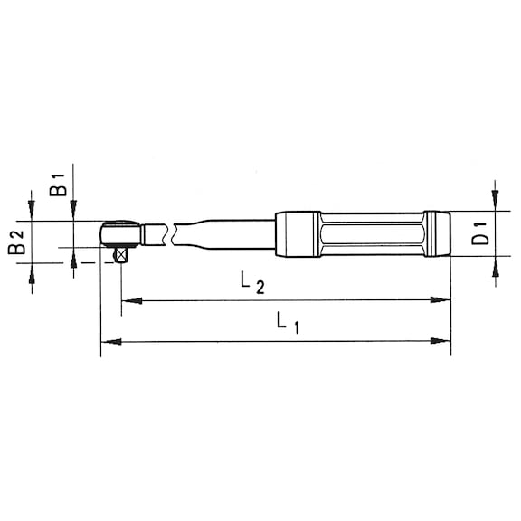 Drehmomentschlüssel mit Durchsteckvierkant-Antrieb und fein verzahntem Knarrenkopf - 2
