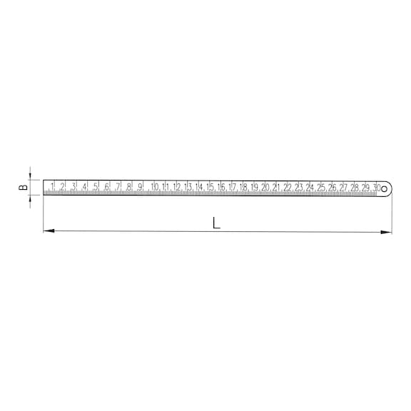 Steel measuring ruler Made of stainless, flexible steel - STRULE-A2-L500MM
