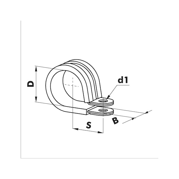 Rohrhalterungsschelle DIN 3016, Form D, Edelstahl A2, EPDM, BASIC-Line - 2