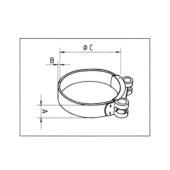 Joint bolt clamp Type C1, W2 - JNTBLTCLMP-DIN3017-C1-W2-(55-59)-20