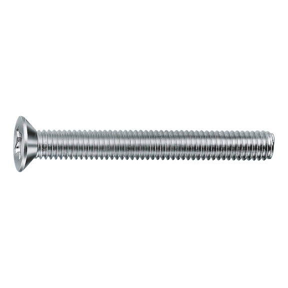 Countersunk head screw with recessed head, H ISO 7046-1, steel 4.8, zinc-plated, blue passivated (A2K) - 1