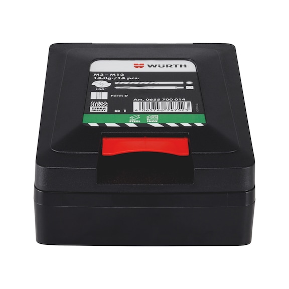 Machinetap assortiment NeoTap RVS doorlopend gat M3-M12, 14-delig - MATAP-SORT-THRGHO-HSCO-GREEN-(M3-M12)