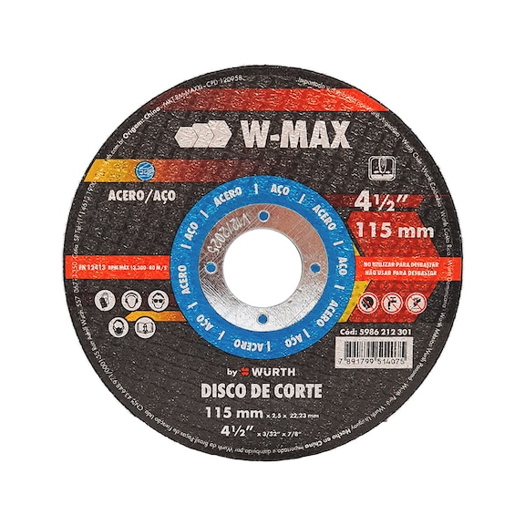 DISCO CORTE ACERO W-MAX RUSH 115X2,5X22