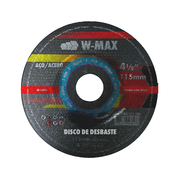 Disco de rectificado para acero W-MAX - DISCO DE DESBASTE W-MAX 115X6X22,23